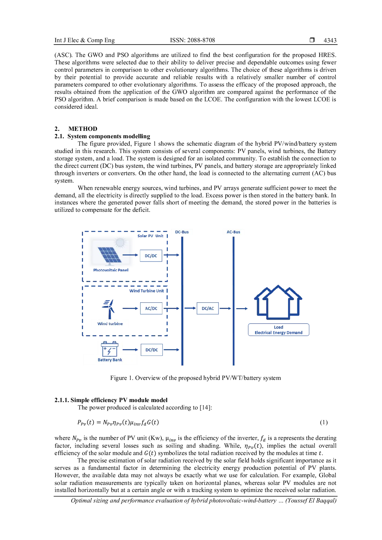 JURIS Optimal sizing and performance evaluation of hybrid photovoltaic wind battery system for reliable electricity supply