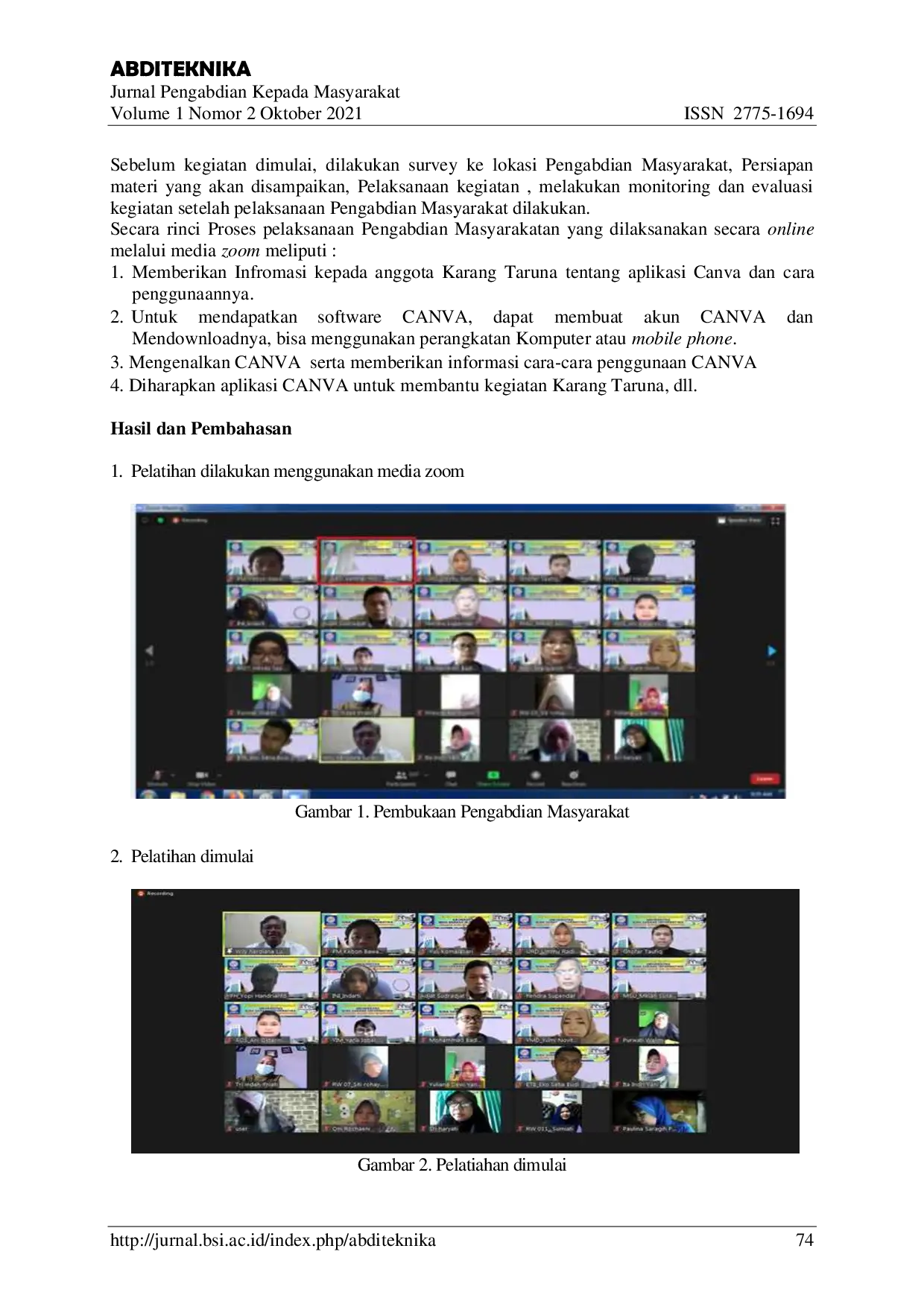 JURIS Pemanfaatan Aplikasi Canva Untuk Meningkatkan Fungsionalitas Media Sosial Pada Pengurus dan Anggota Karang Taruna Kel Kebon Bawang Jakarta Utara