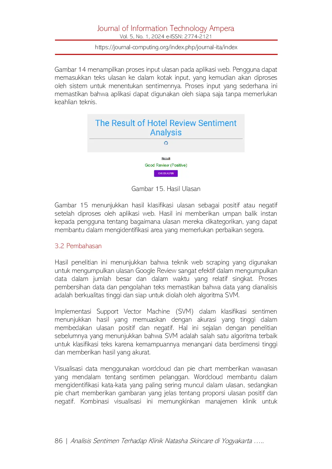 JURIS Analisis Sentimen Terhadap Klinik Natasha Skincare di Yogyakarta Dengan Metode Google Review