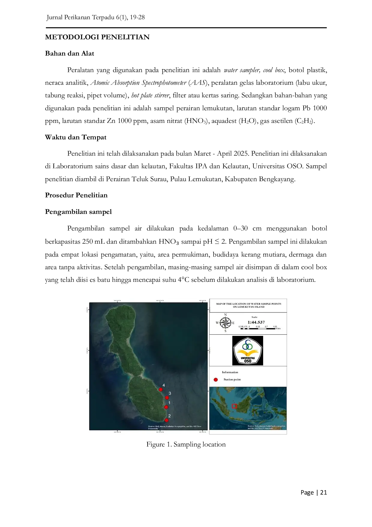 JURIS Analisis Kadar Logam Berat Timbal Pb dan Seng Zn pada Perairan Pesisir Pulau Lemukutan Kabupaten Bengkayang