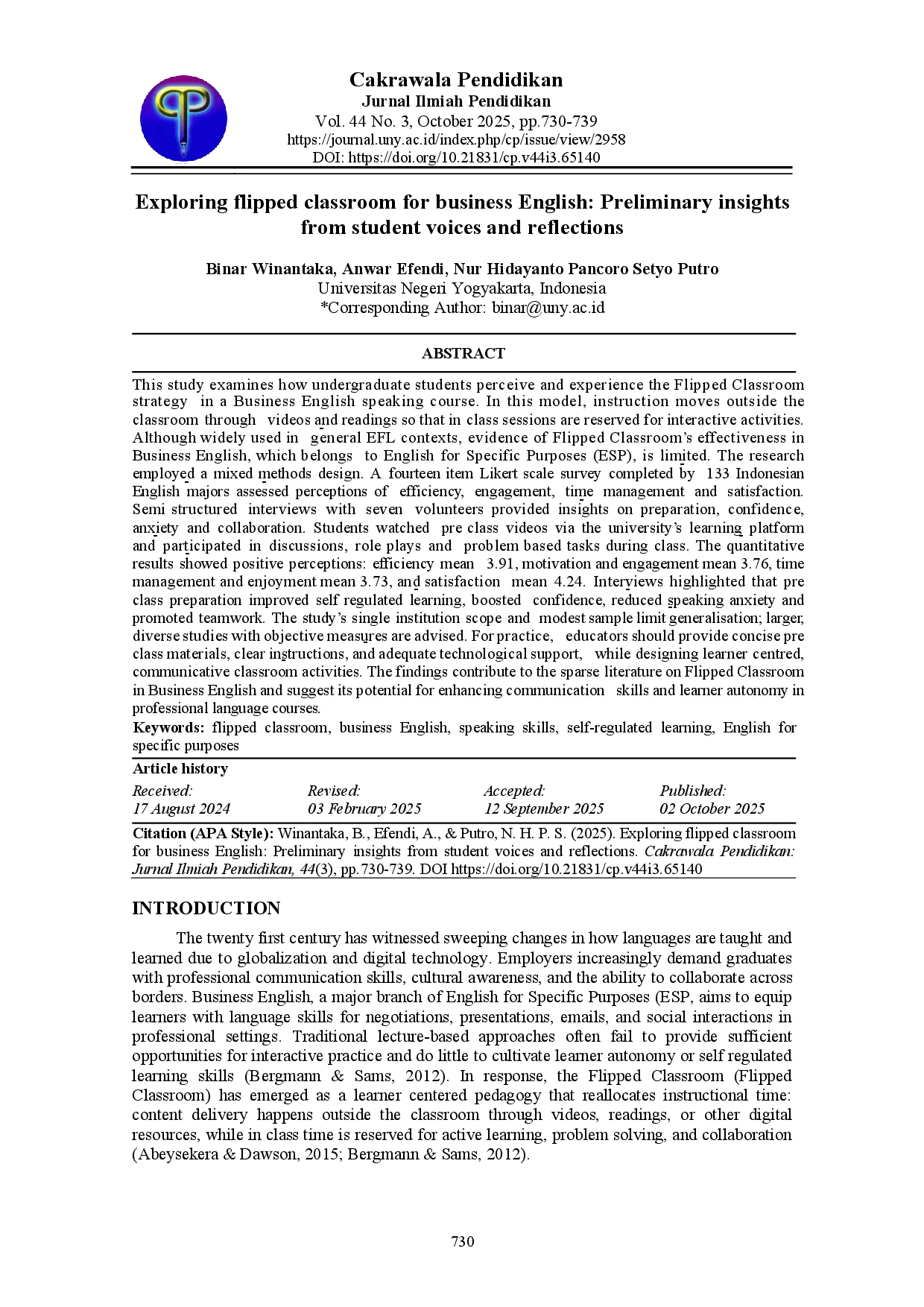 juris Exploring flipped classroom for business English Preliminary insights from student voices and reflections