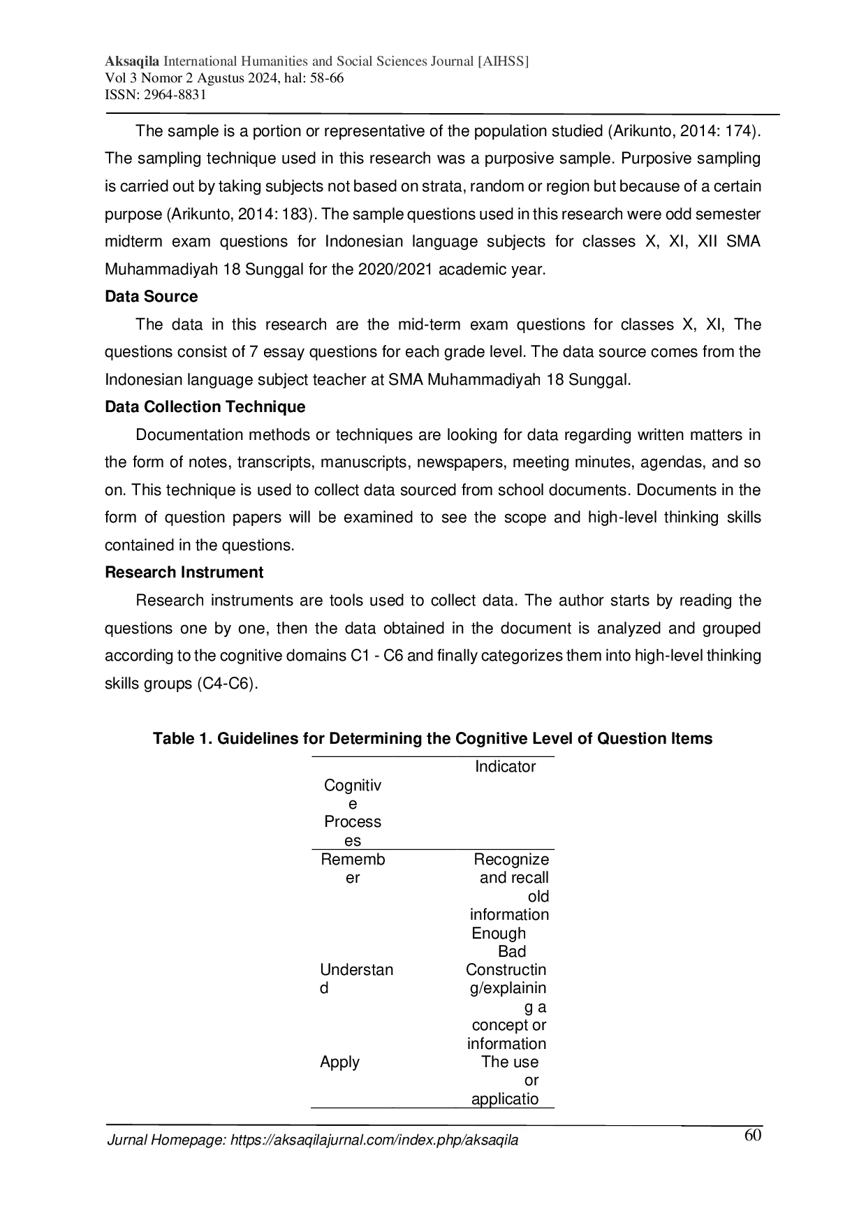 JURIS The Influence of a High Order Thinking HOTS based Learning Model on Students Midterm Question Analysis