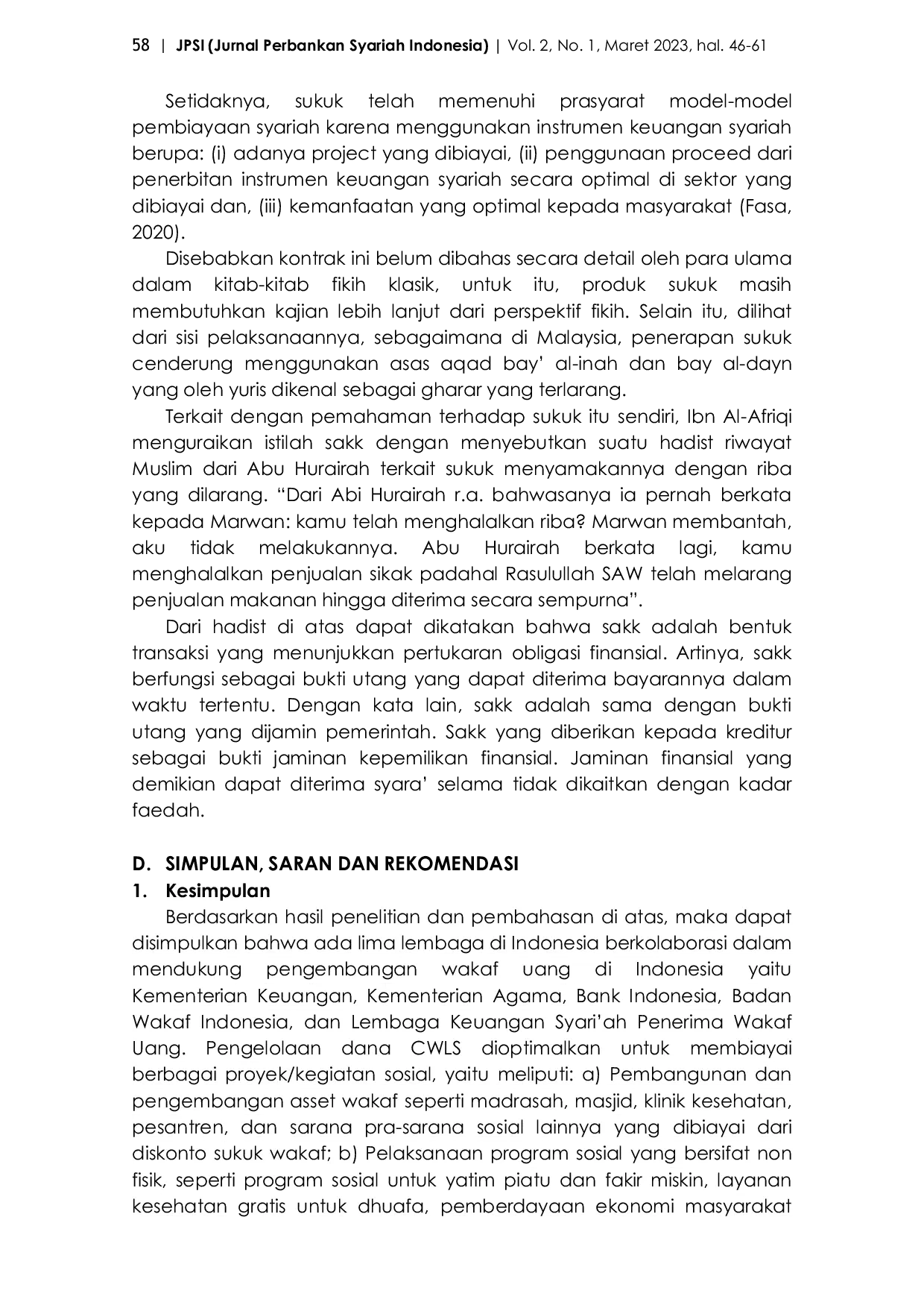 JURIS Potensi dan Pengelolaan Cash Waqf Linked Sukuk Sebagai Alternatif Instrumen Pembiayaan Negara