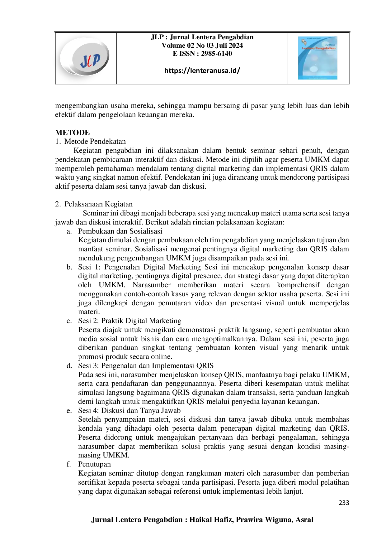 juris Pemberdayaan UMKM Desa Telajung Melalui Pelatihan Digital Marketing dan Implementasi QRIS