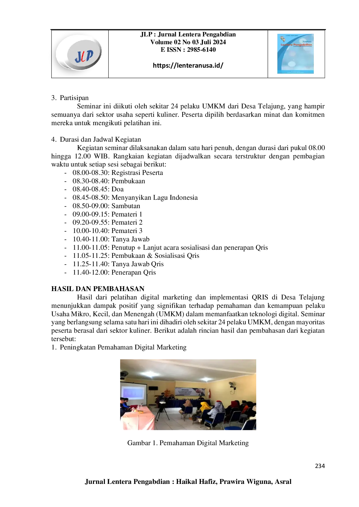 juris Pemberdayaan UMKM Desa Telajung Melalui Pelatihan Digital Marketing dan Implementasi QRIS