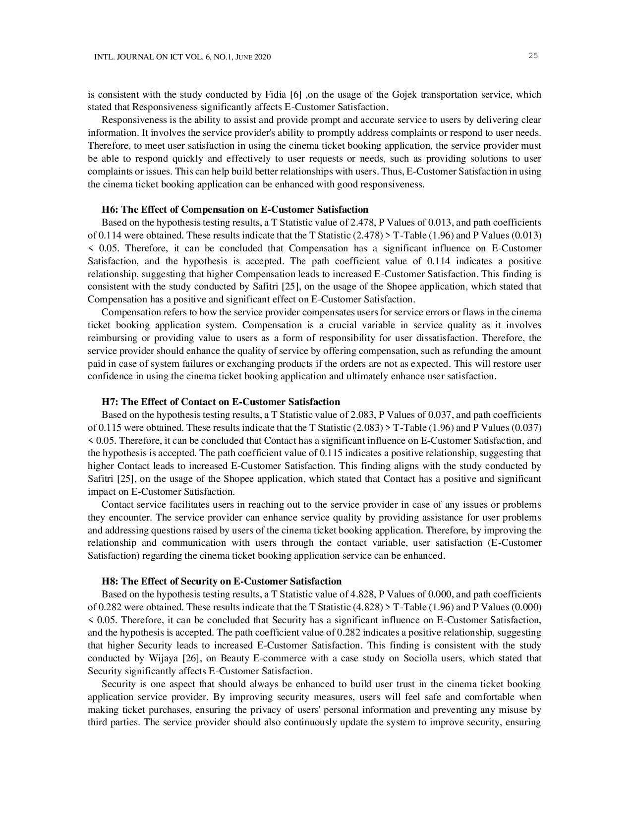 JURIS Analysis The Impact of E Service Quality on E Customer Satisfaction in Cinema Ticket Booking Application