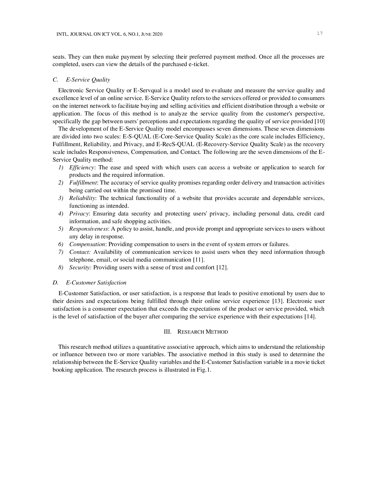 JURIS Analysis The Impact of E Service Quality on E Customer Satisfaction in Cinema Ticket Booking Application