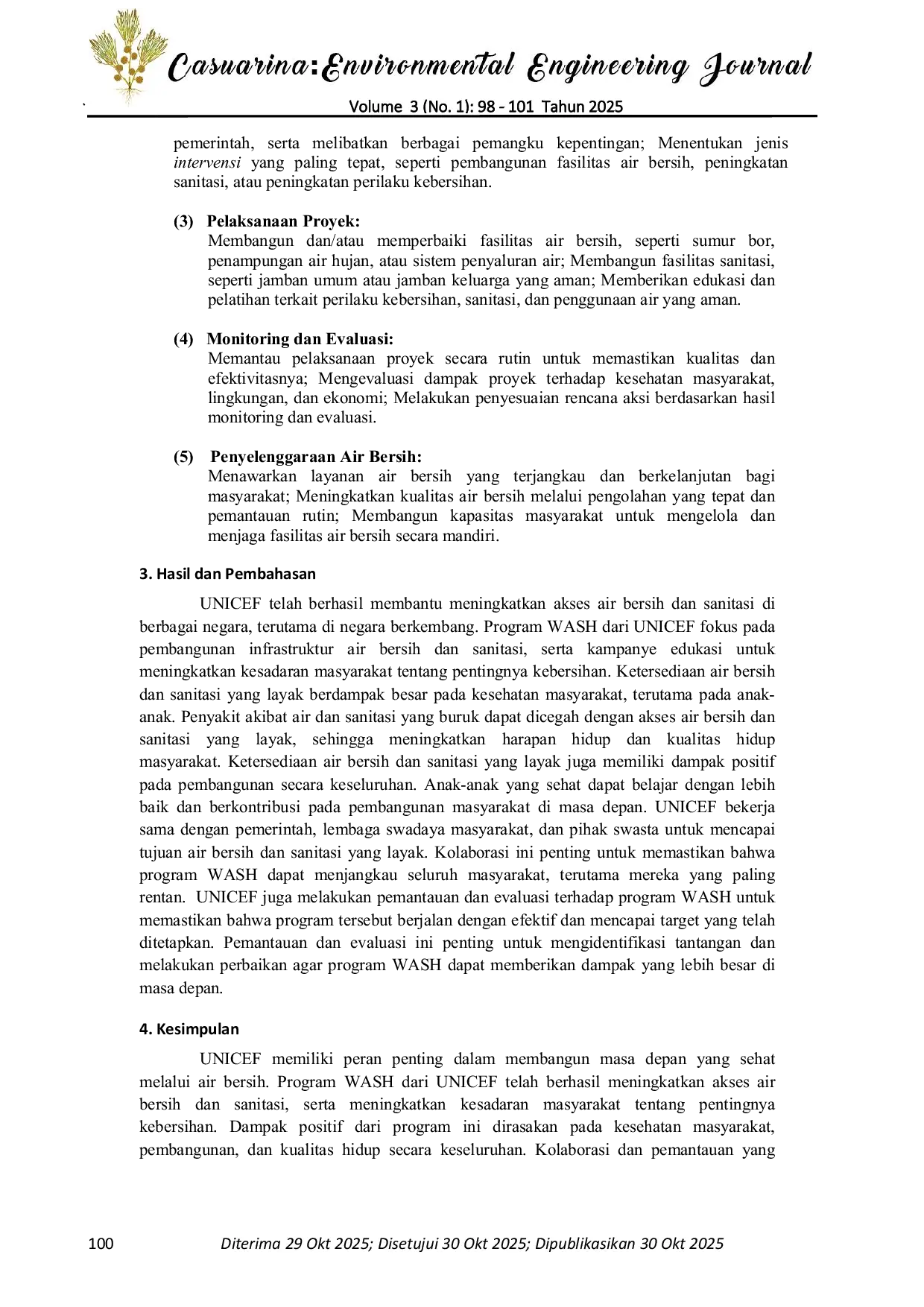 JURIS Peran UNICEF Membangun Masa Depan Yang Sehat Melalui Air Bersih Bahasa Indonesia