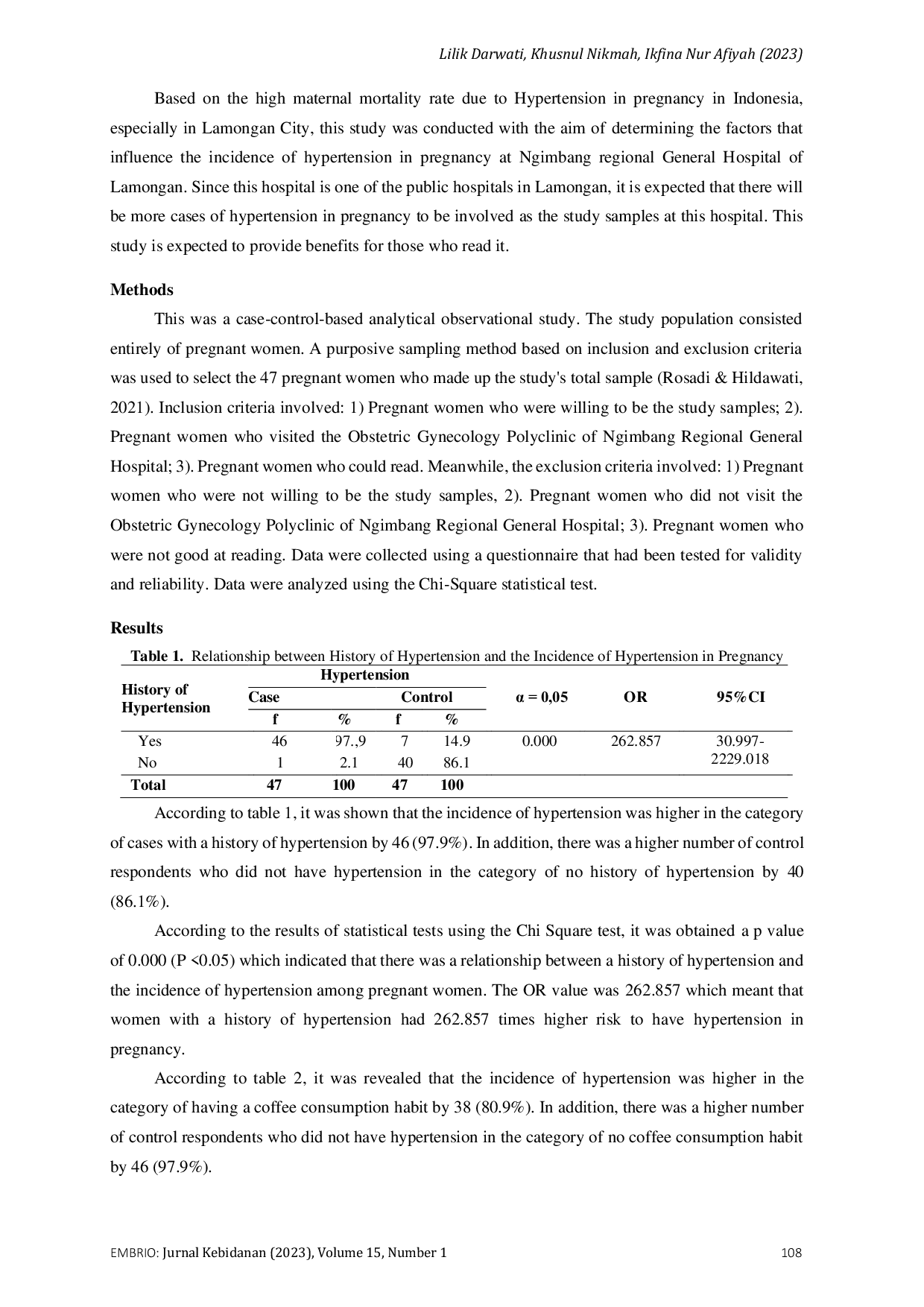 JURIS Hubungan Antara Faktor Risiko dan Kejadian Hipertensi pada Kehamilan