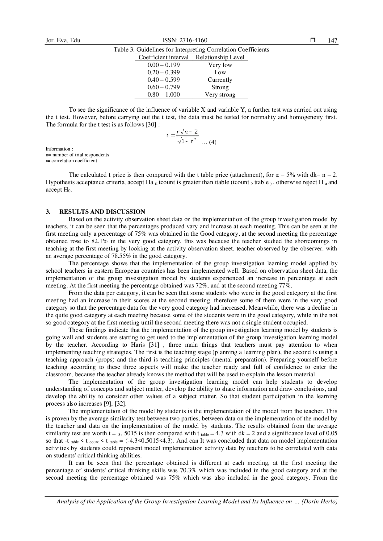 JURIS Analysis of the Application of the Group Investigation Learning Model and Its Influence on Students Critical Thinking Abilities on Chemical Elements in Eastern Europe