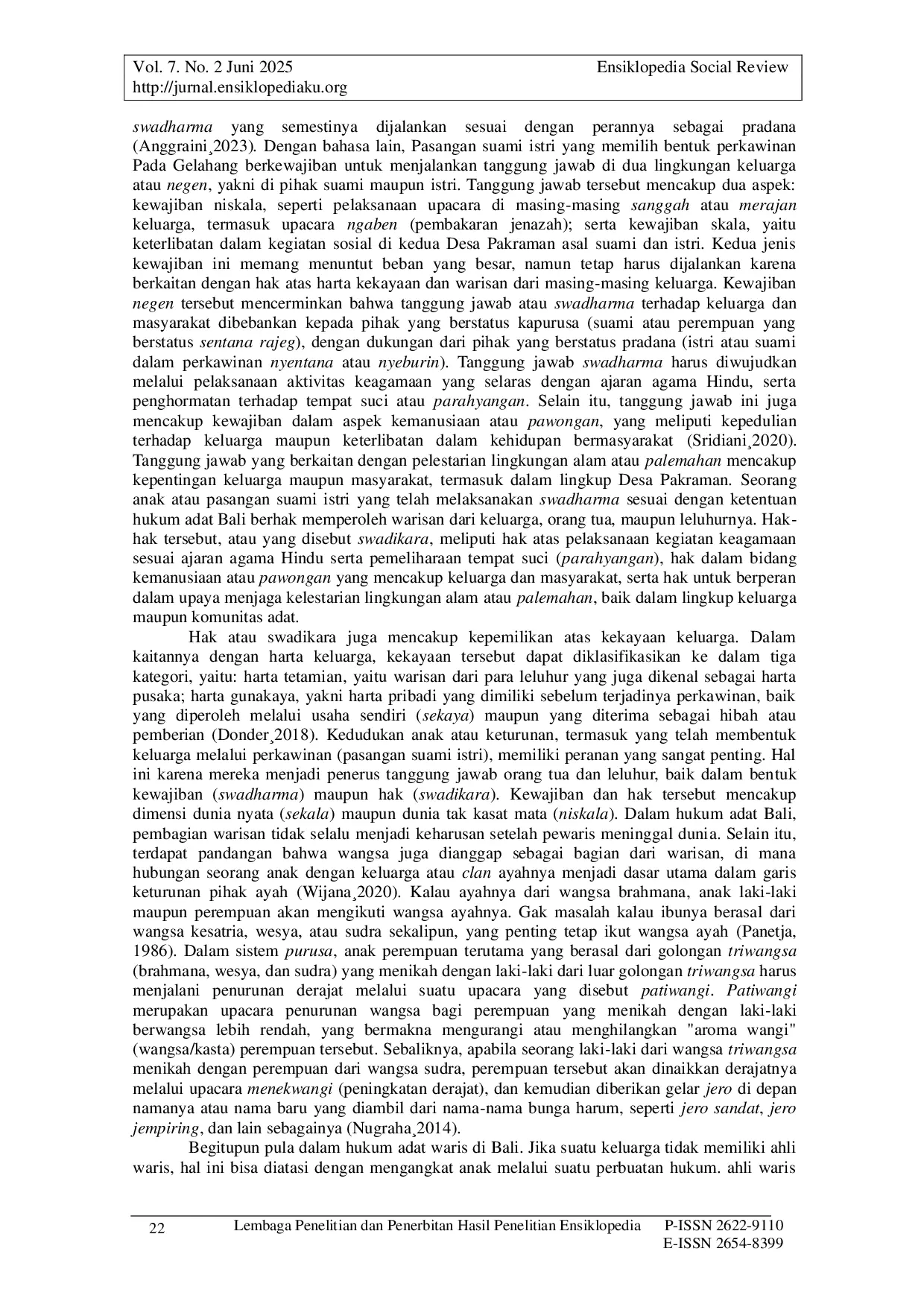 JURIS Pernikahan Pada Gelahang Solusi Kultura untuk Pasangan Anak Tunggal di Bali