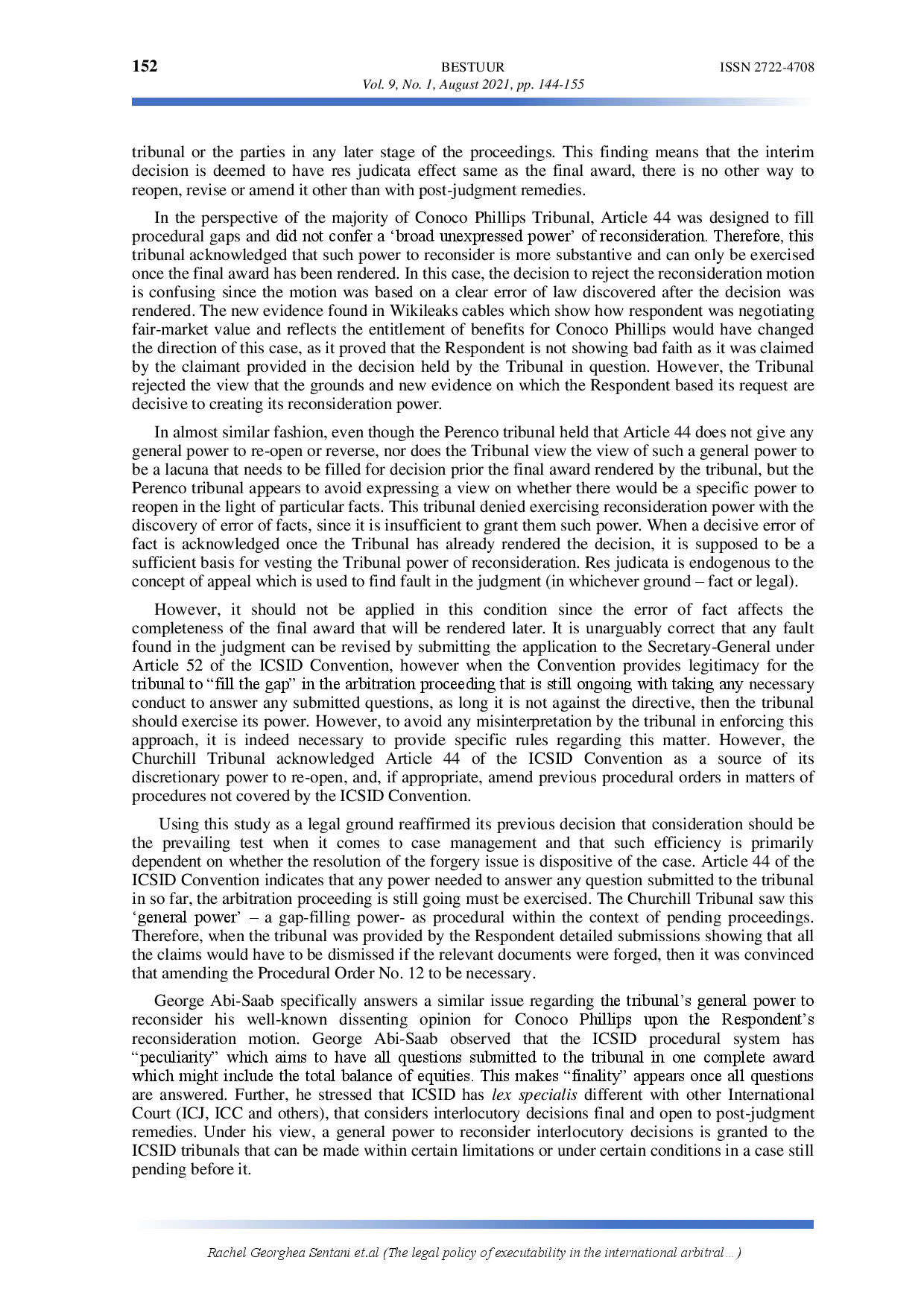 juris The Legal Policy of Executability in the International Arbitral Tribunal Decision