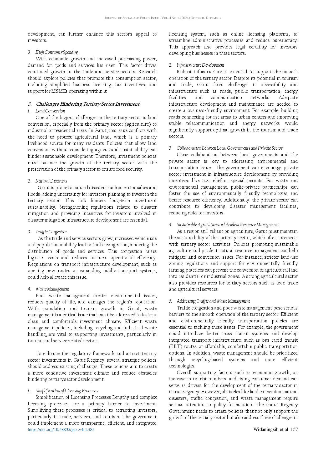 juris Optimization of the Regulatory Framework to Attract Tertiary Sector Investment A Policy Analysis in Garut Regency