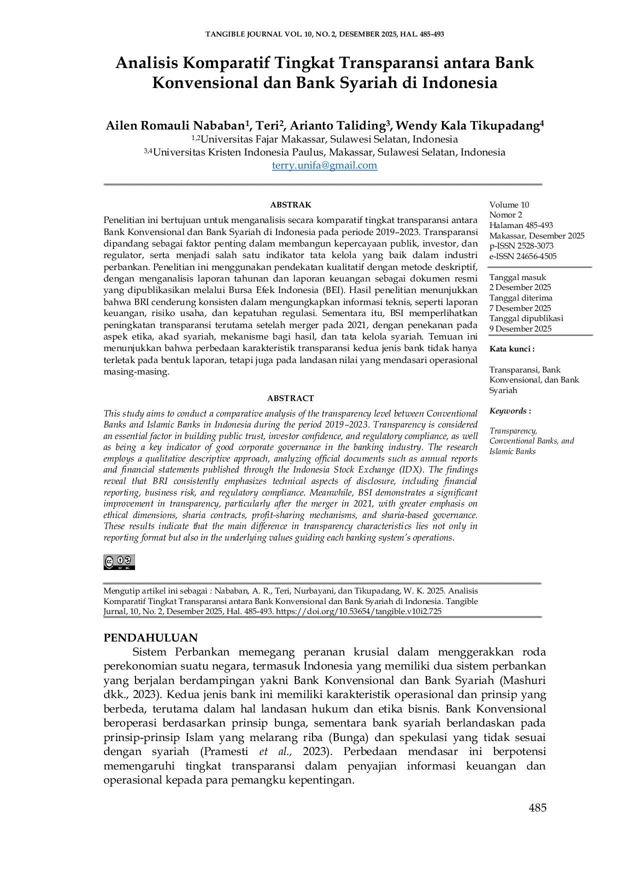 JURIS Analisis Komparatif Tingkat Transparansi antara Bank Konvensional dan Bank Syariah di Indonesia