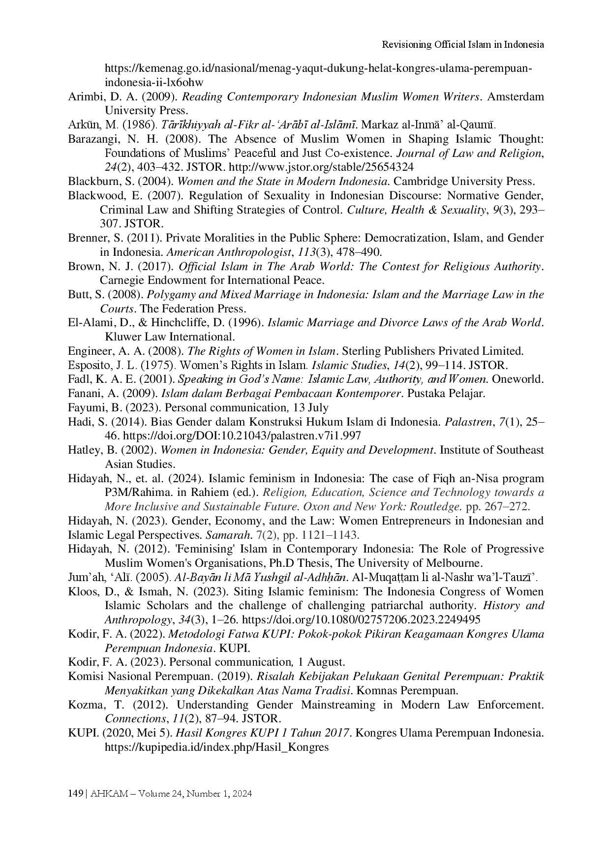 juris Revisioning Official Islam in Indonesia The Role of Women Ulama Congress in Reproducing Female Authority in Islamic Law