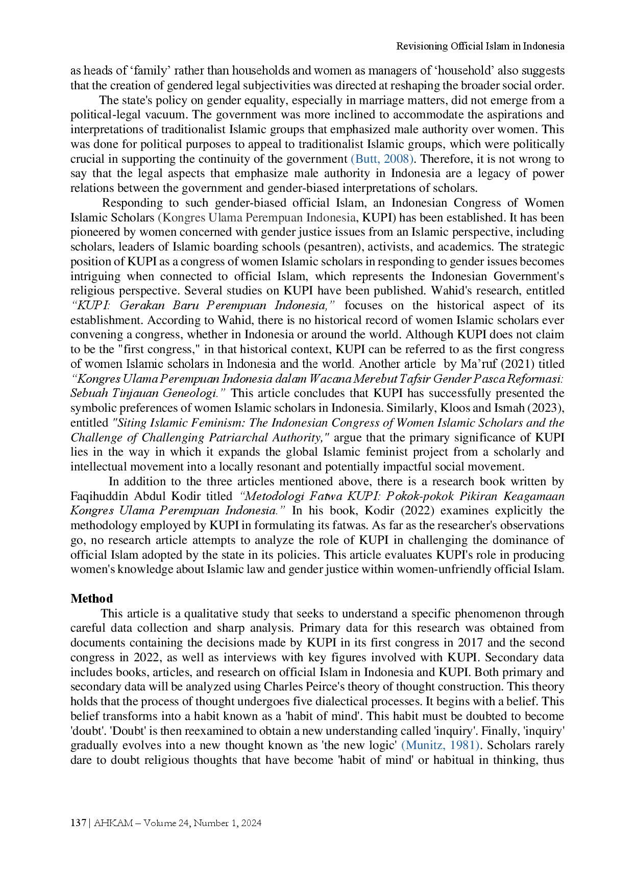 juris Revisioning Official Islam in Indonesia The Role of Women Ulama Congress in Reproducing Female Authority in Islamic Law