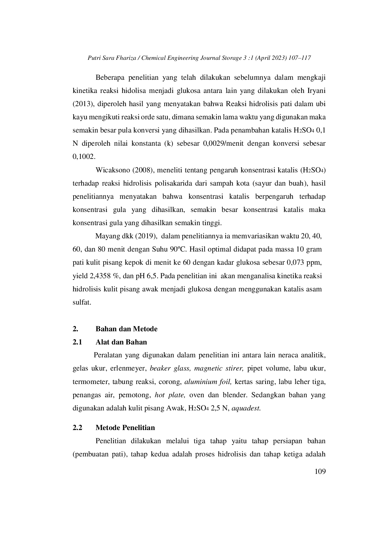 JURIS Kinetika Hidrolisa Kulit Pisang Awak Musa Paradisiaca Var Awak Menjadi Glukosa Menggunakan Katalis Asam Sulfat