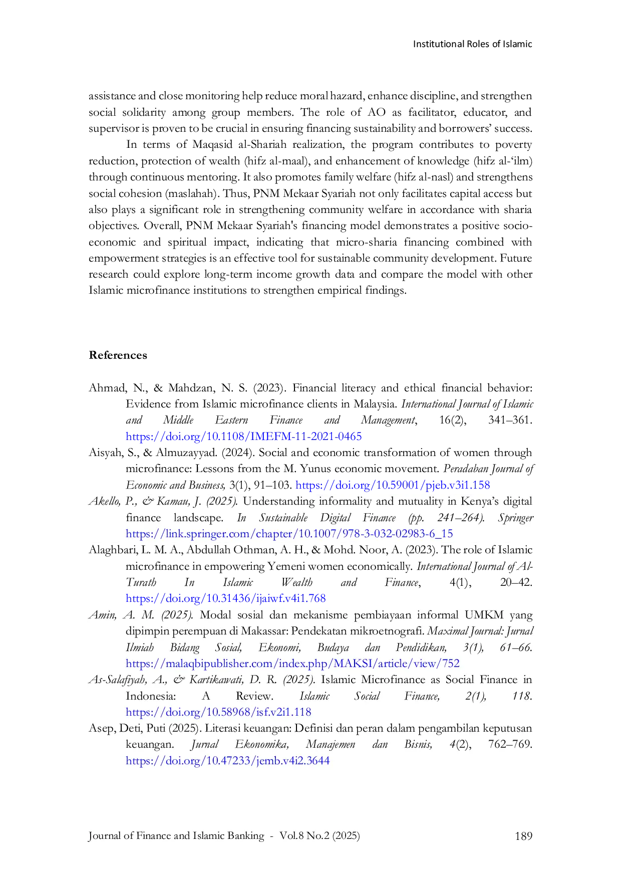 JURIS Institutional Roles of Islamic Microfinance in Countering Informal Moneylenders Evidence from Rural Communities