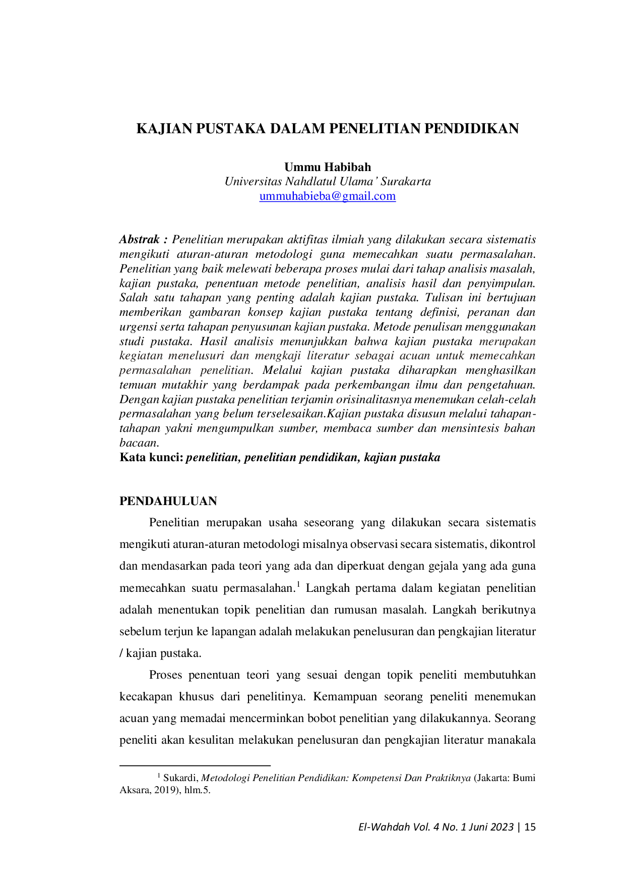 JURIS Kajian Pustaka Dalam Penelitian Pendidikan