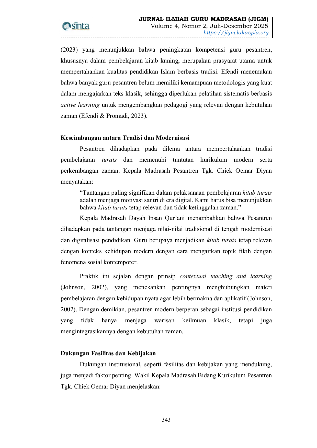 JURIS Strategi Pembelajaran Fikih Berbasis Kitab Turats di Pesantren Modern