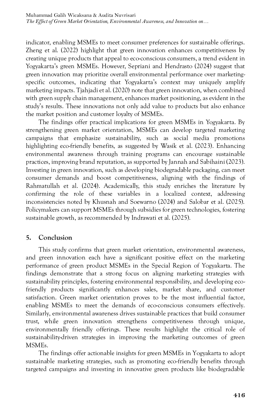 JURIS The Effect of Green Market Orientation Environmental Awareness and Innovation on MSME Marketing Performance