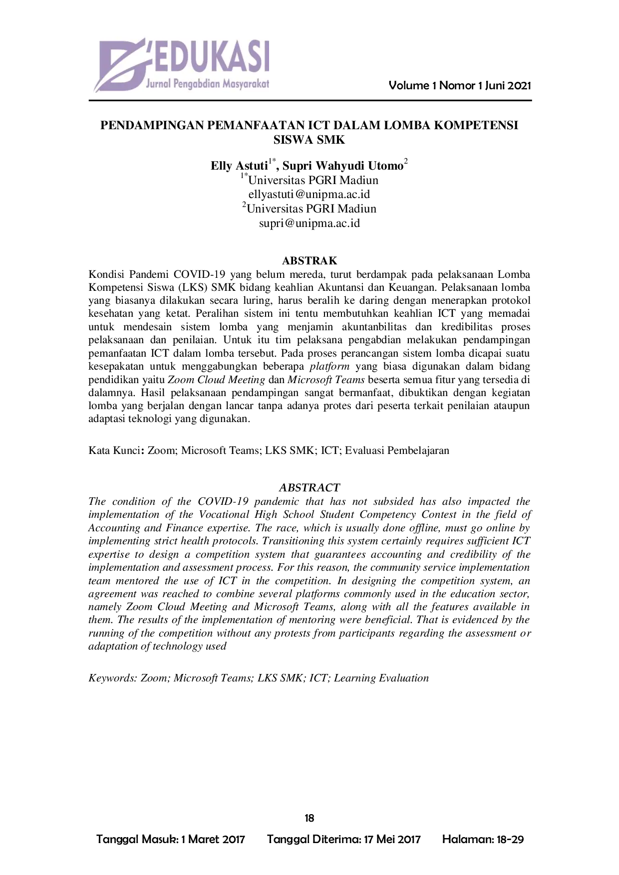 JURIS Pendampingan Pemanfaatan ICT dalam Lomba Kompetensi Siswa SMK