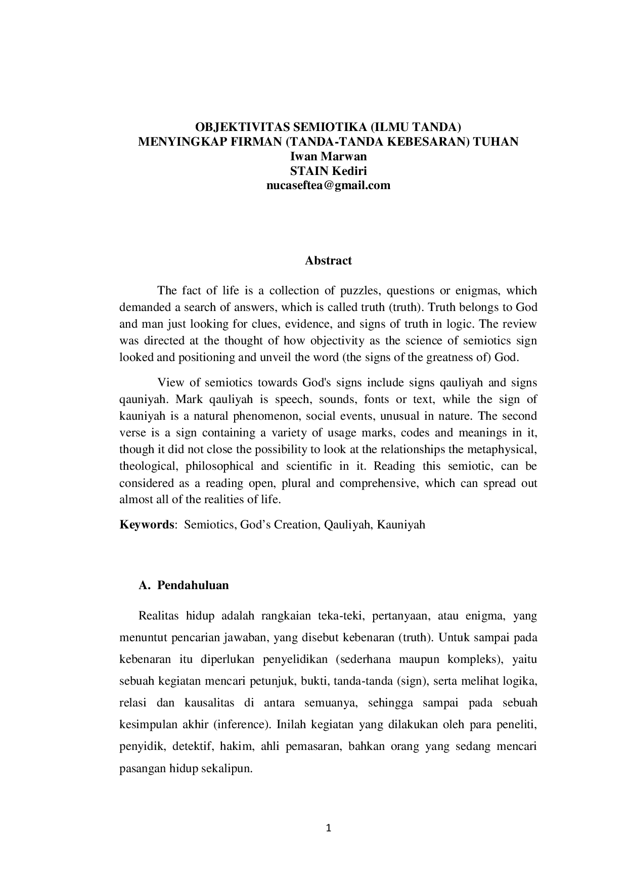 JURIS Objektivitas Semiotika Ilmu Tanda Menyingkap Firman Tanda Tanda Kebesaran Tuhan