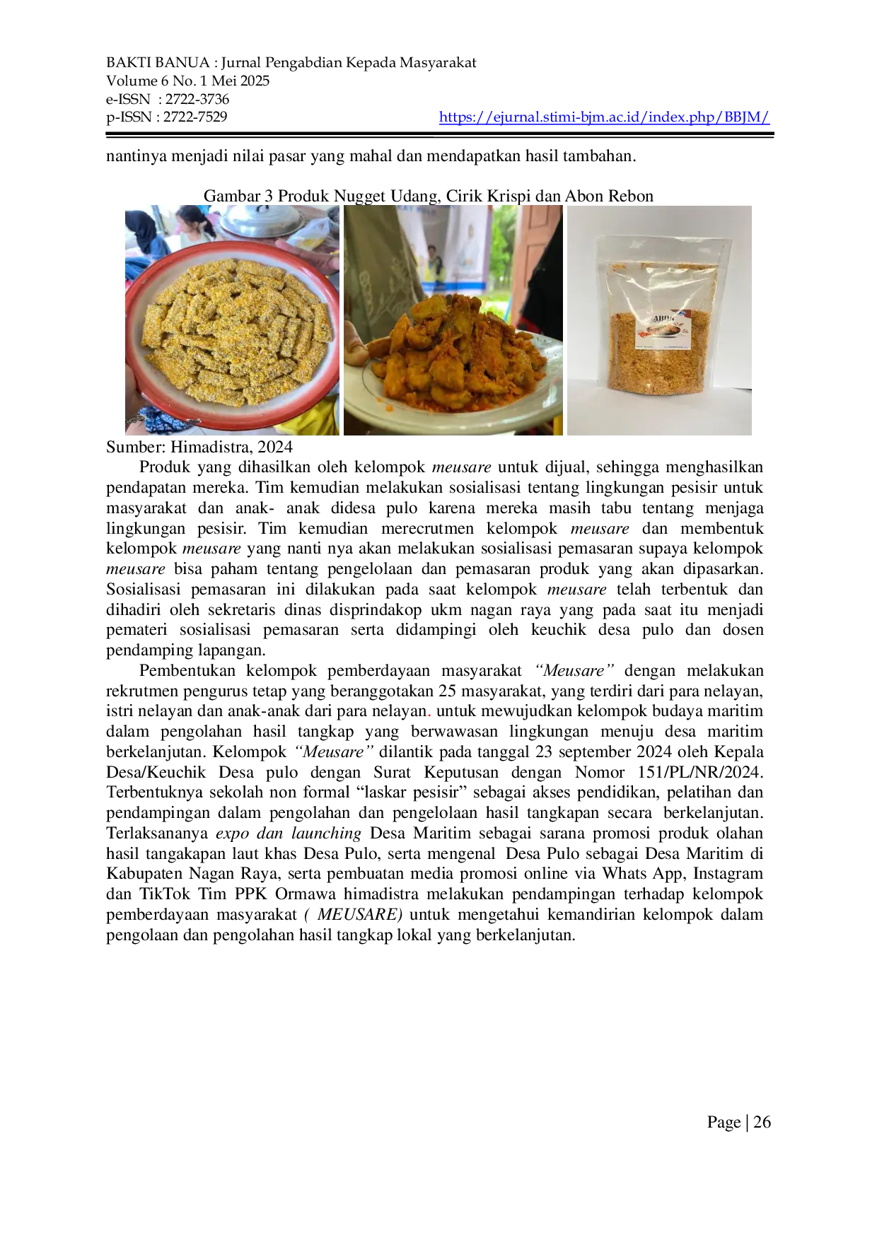 JURIS LENTERA PESISIR PENGUATAN SDM DALAM MEWUJUDKAN DESA MARITIM BERKELANJUTAN YANG BERDIKARI MELALUI CAPACITY BUILDING DI DESA PULO