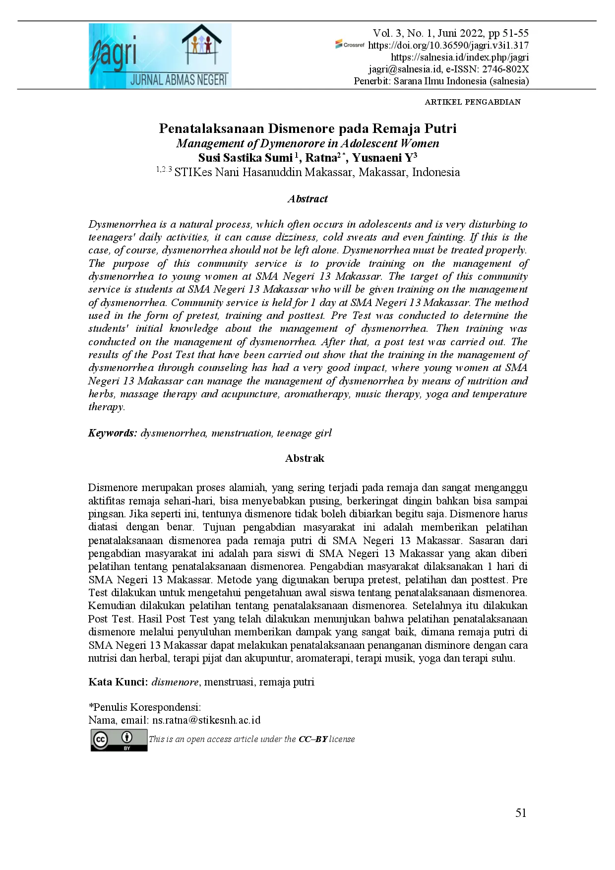 juris Penatalaksanaan Dismenore pada Remaja Putri