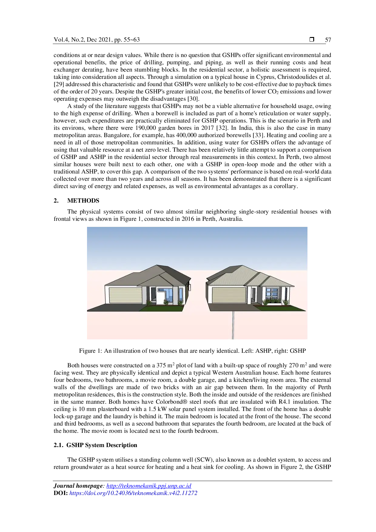 juris Performance Comparison of Ground Source Heat Pump GSHP against Air Source Heat Pump ASHP for Domestic Applications A case study in Perth Australia