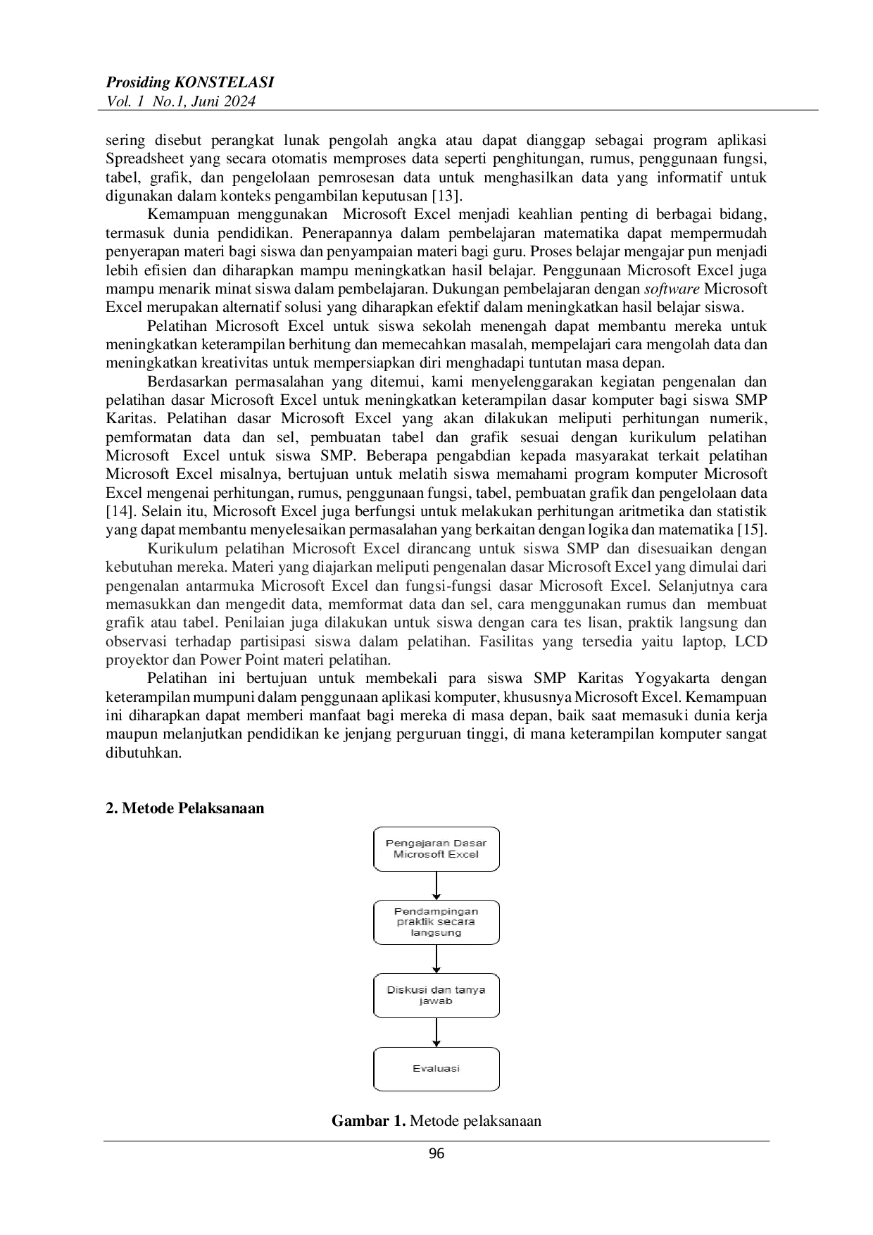 juris Pelatihan Microsoft Excel untuk Meningkatkan Keterampilan Belajar Siswa Kelas 7 di SMP Karitas Ngaglik
