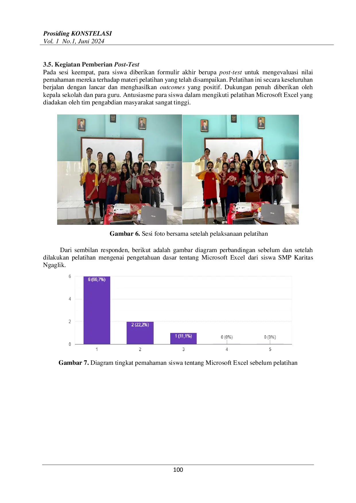 juris Pelatihan Microsoft Excel untuk Meningkatkan Keterampilan Belajar Siswa Kelas 7 di SMP Karitas Ngaglik