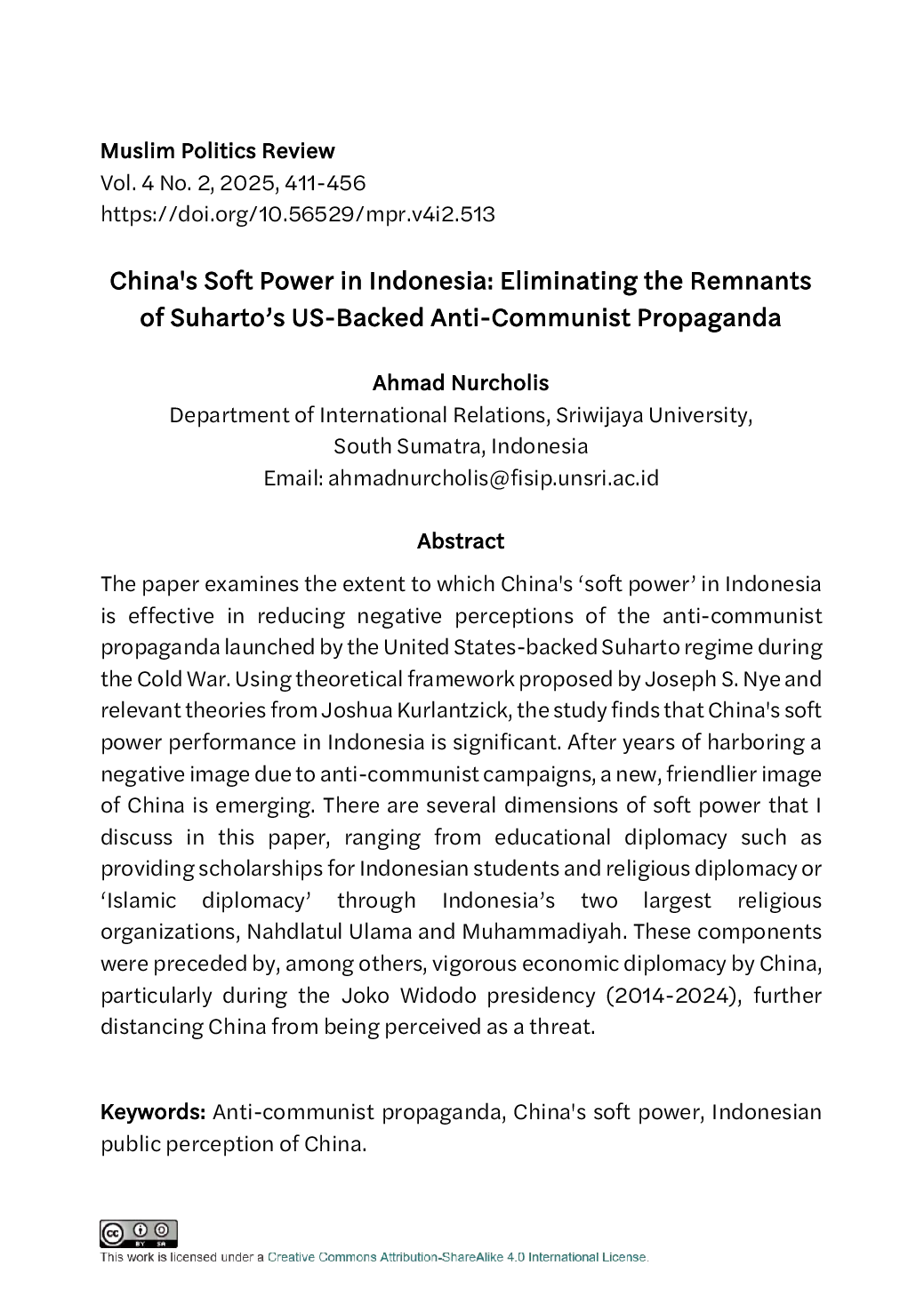 JURIS China s Soft Power in Indonesia Eliminating the Remnants of Suharto s US Backed Anti Communist Propaganda