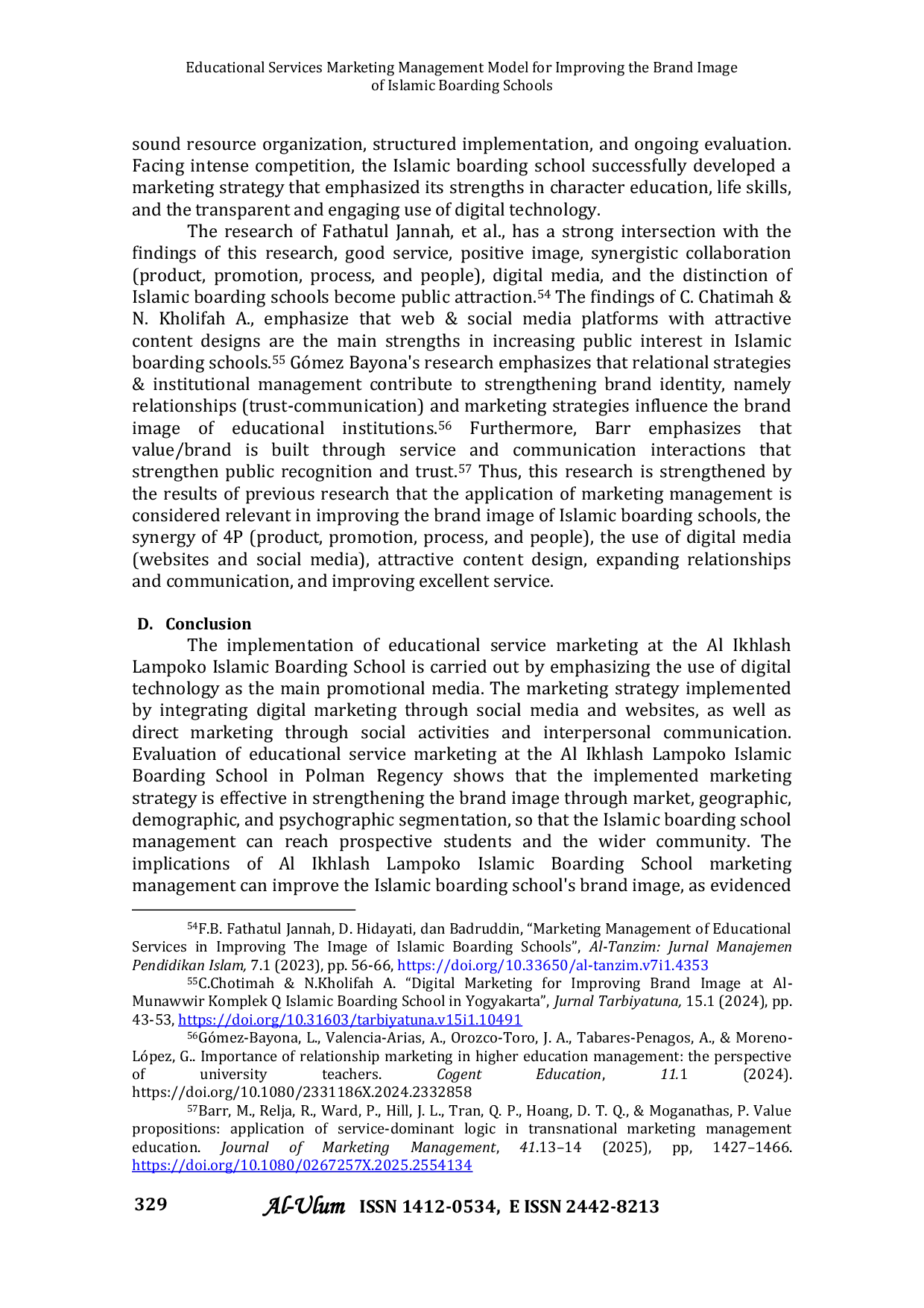 JURIS Educational Services Marketing Management Model in Improving the Brand Image of Islamic Boarding Schools