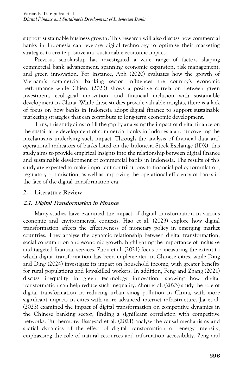 JURIS Digital Finance and Sustainable Development of Indonesian Banks