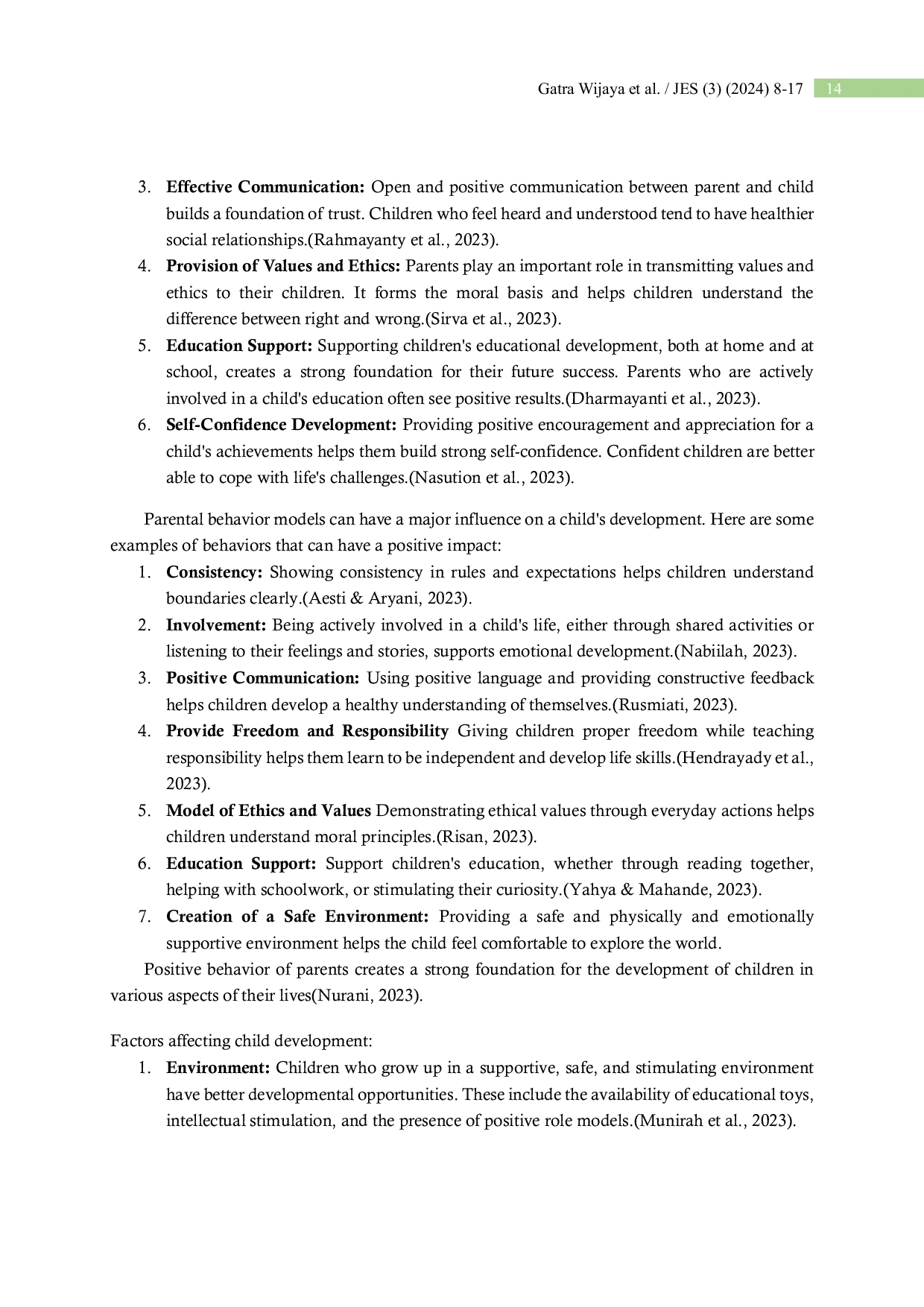 JURIS The Influence of Parents on Child Development The Foundations of Character Building