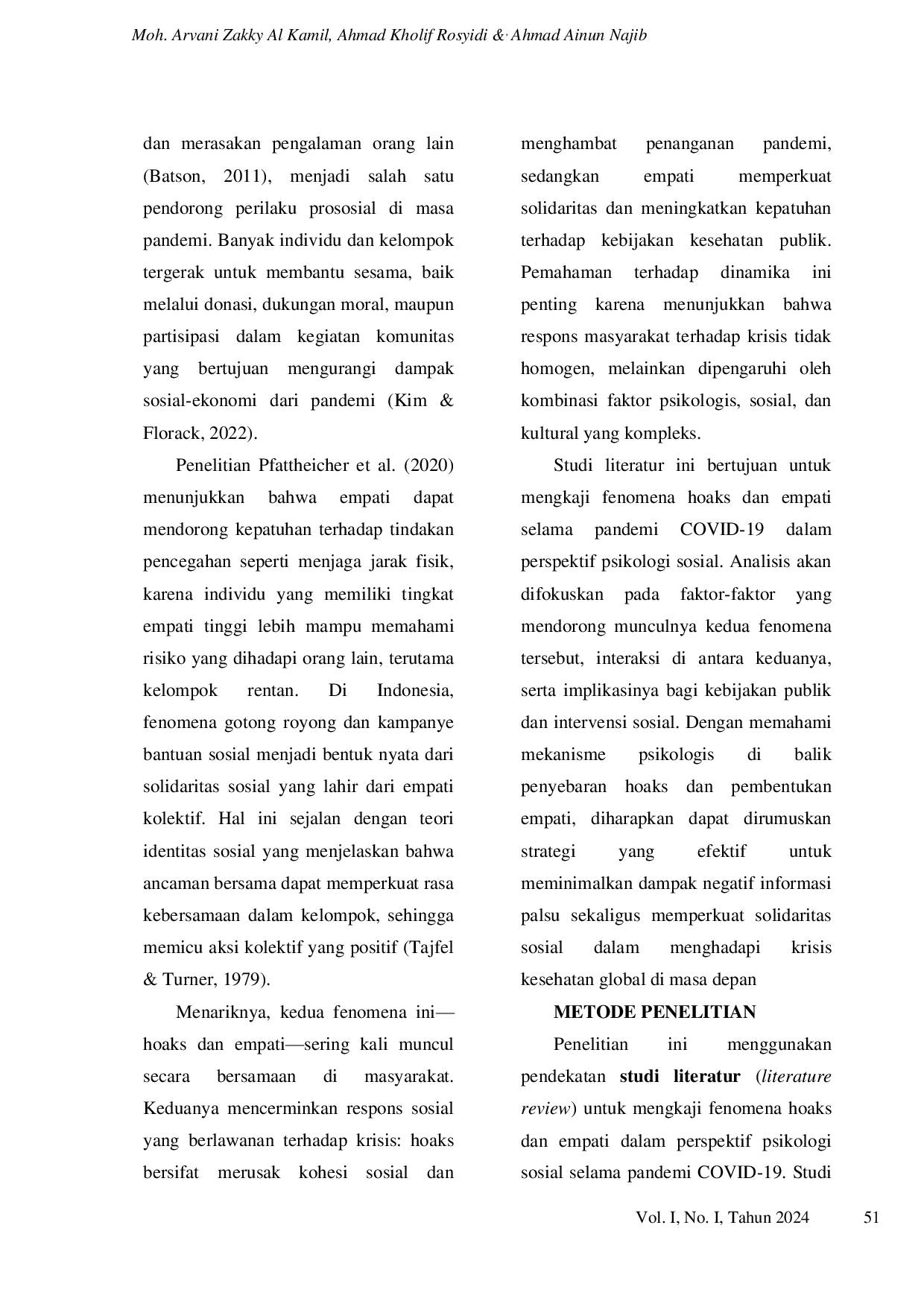 JURIS Dari Hoaks hingga Empati Psikologi Sosial di Tengah Pandemi COVID 19