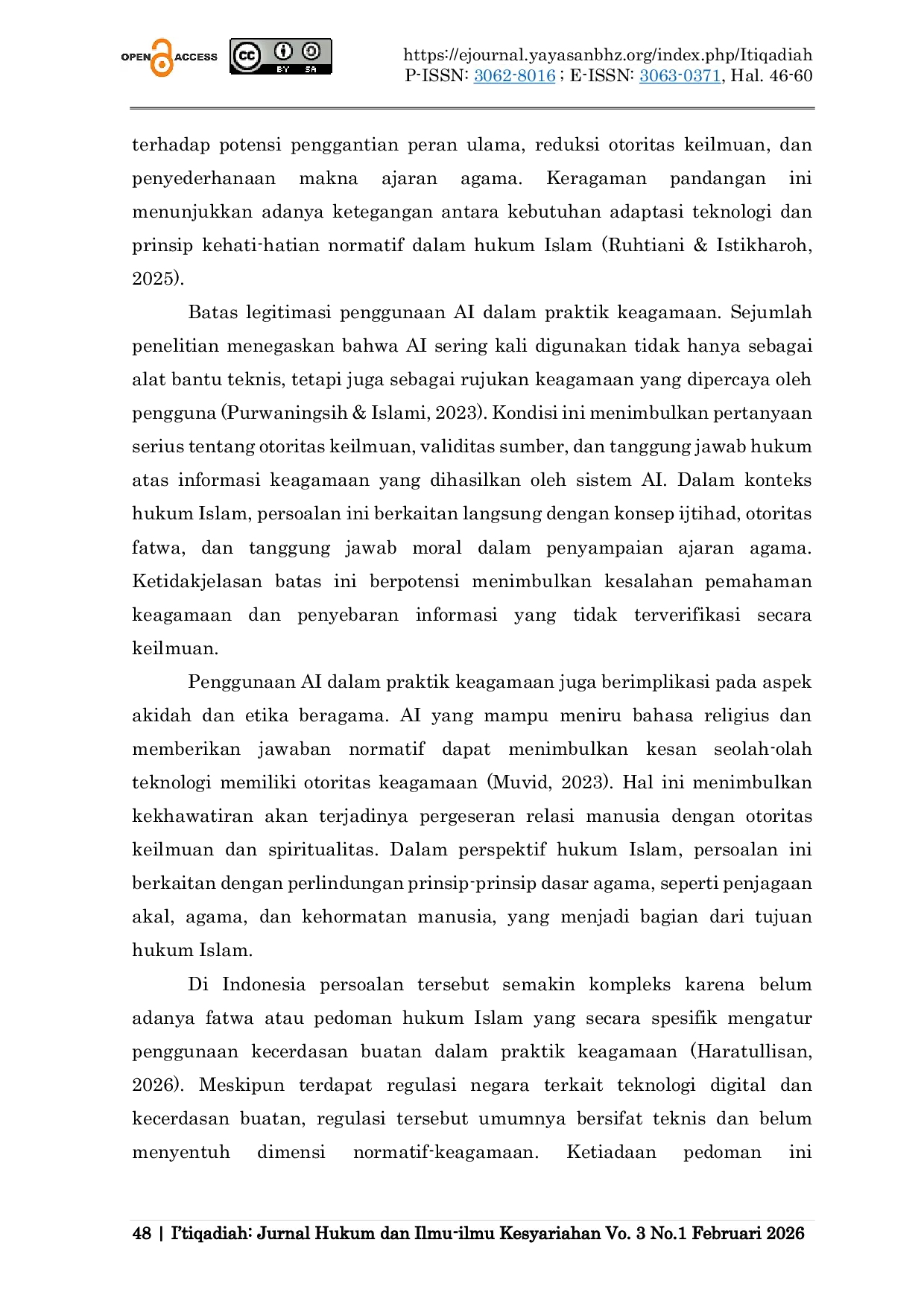 JURIS Respons Hukum Islam Terhadap Penggunaan Kecerdasan Buatan Dalam Praktik Keagamaan Di Indonesia