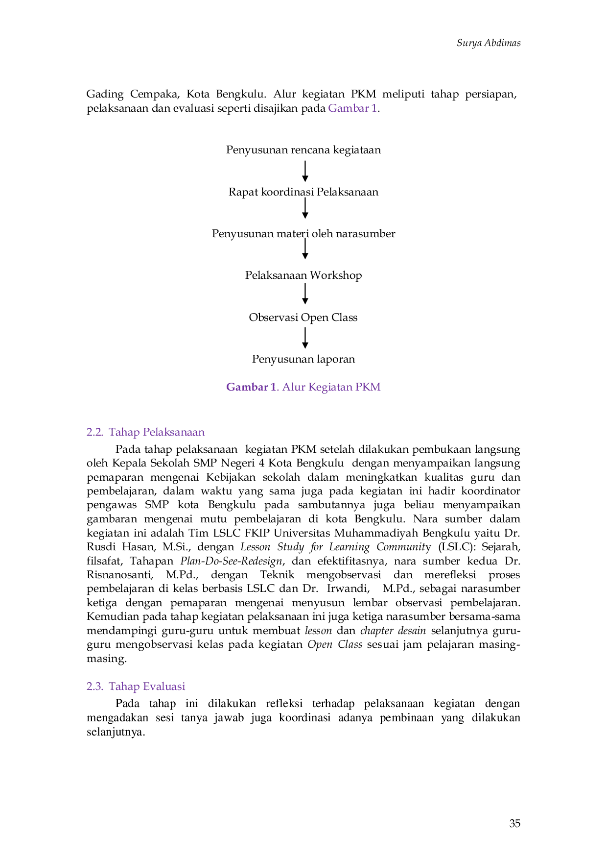 JURIS Peningkatan Profesional Guru Melalui Diseminasi LSLC di SMP Negeri 4 Kota Bengkulu