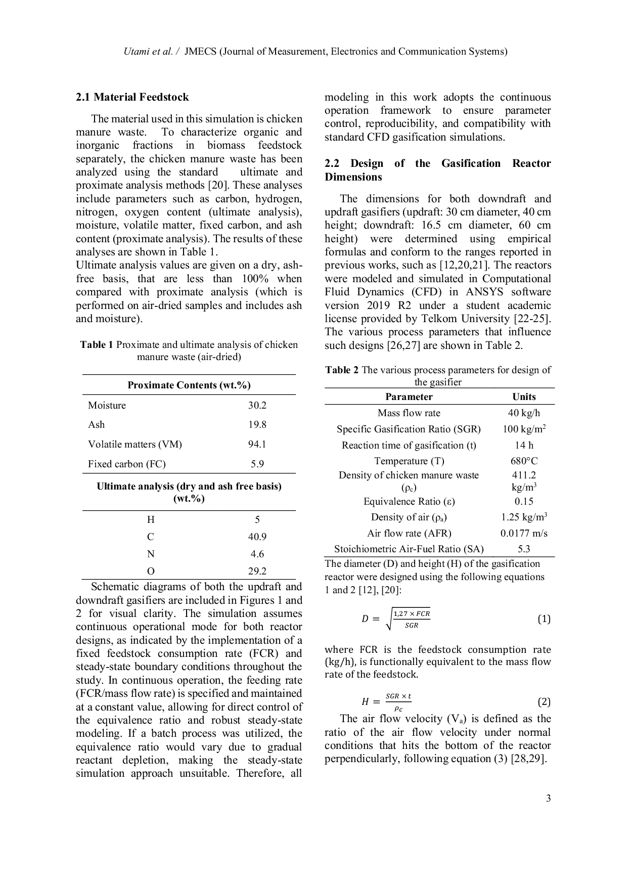 JURIS Simulation of Updraft and Downdraft Gasification Using Computational Fluid Dynamics CFD for Production of Syngas from Chicken Manure Waste