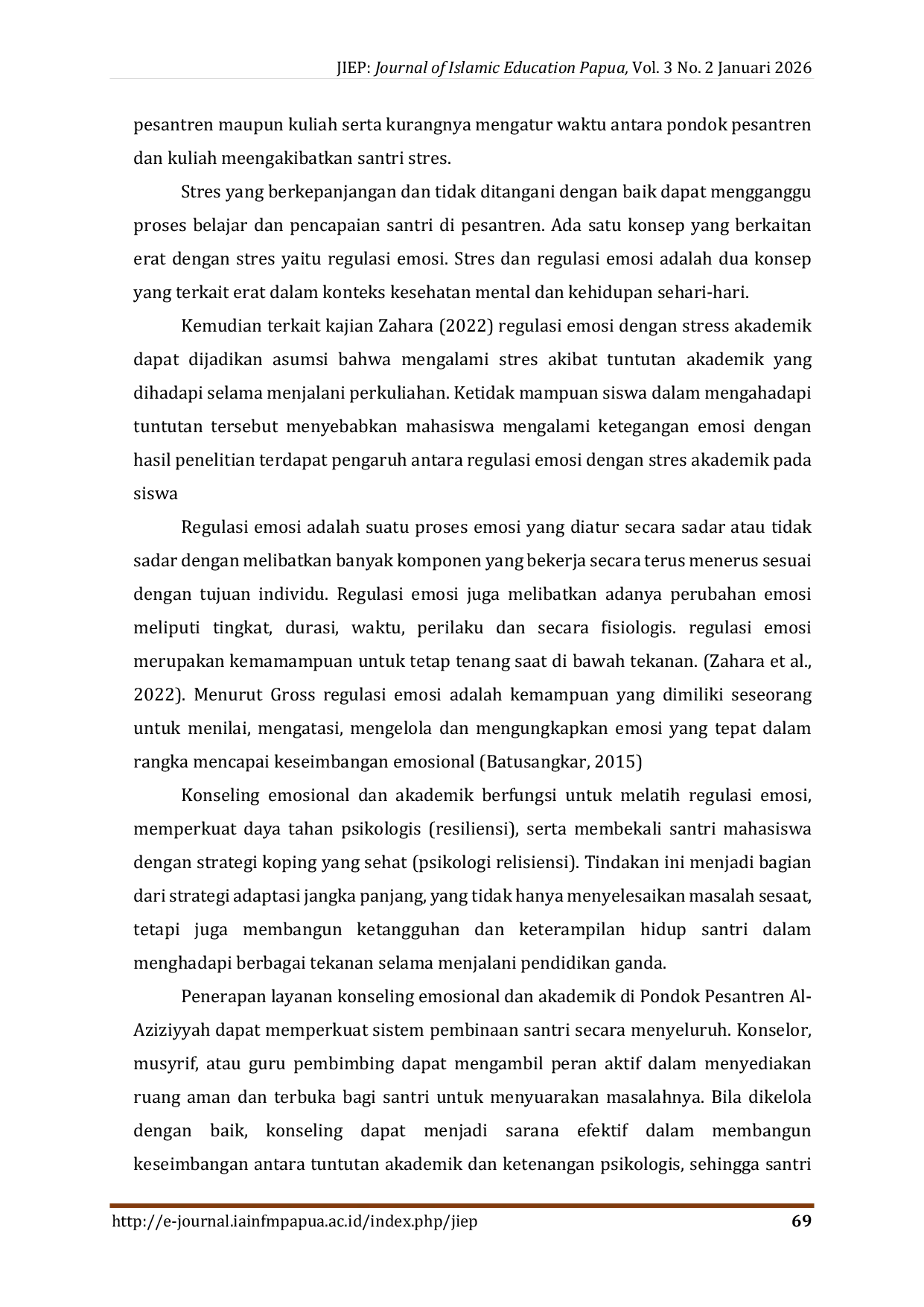 JURIS Strategi Adaptasi Santri Mahasiswa dalam Menghadapi Tekanan Akademik dan Kedisiplinan Pesantren Studi Kasus Pondok Pesantren Al Aziziyyah