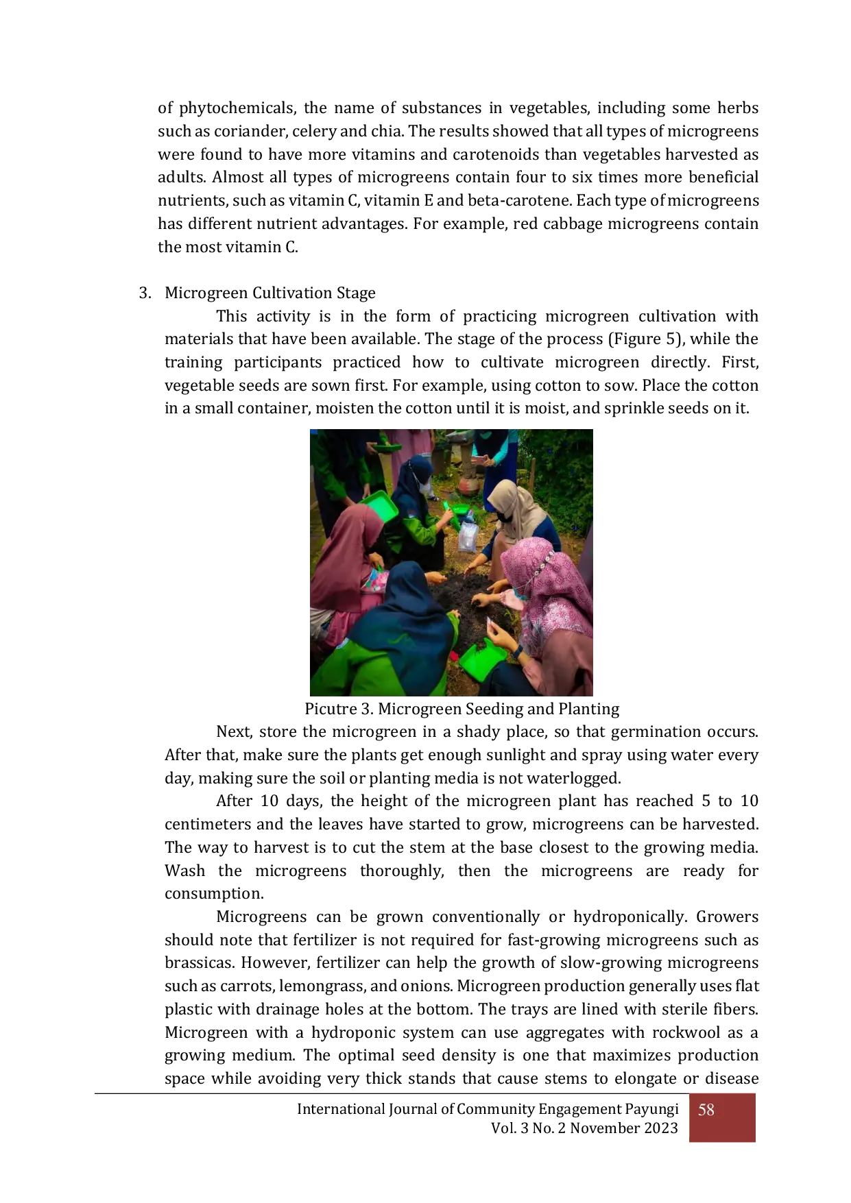 JURIS Training on Microgreen Cultivation as a Strategy to Strengthen Food Security and Family Nutrition