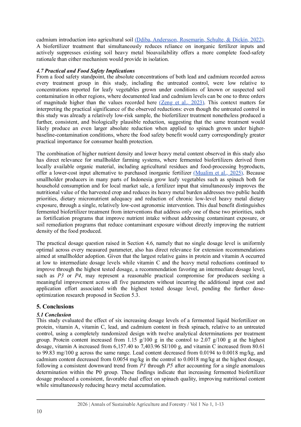JURIS Effect of Fermented Biofertilizer Dosage on Protein Vitamin and Heavy Metal Content in Spinach