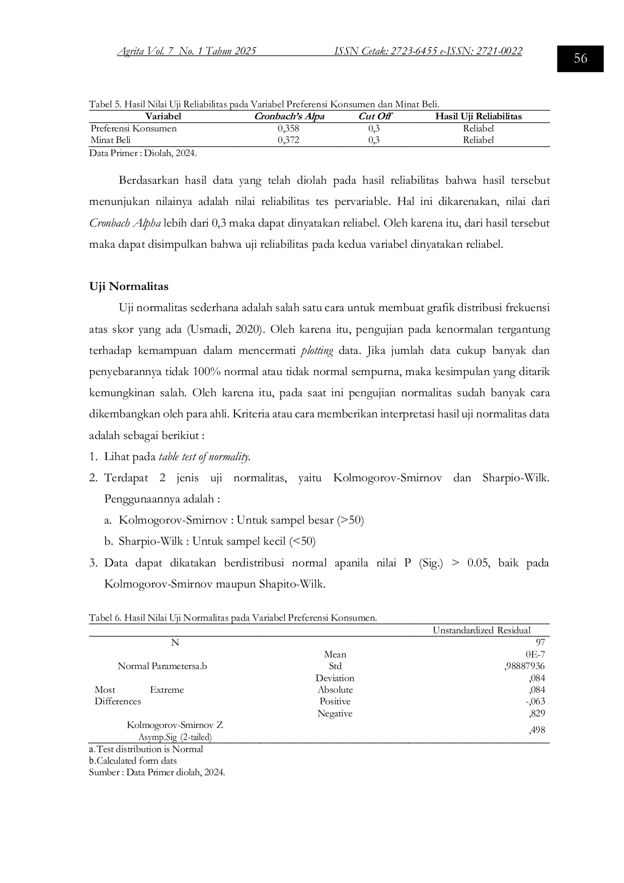 JURIS Pengaruh Preferensi Konsumen Terhadap Minat Beli Mentimun Di Pasar Tradisional Induk Cianjur