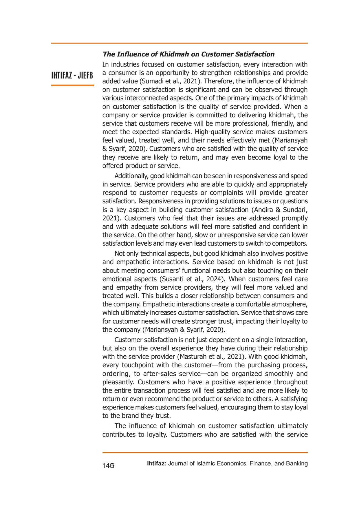 JURIS Epistemology of Khidmah in Islamic Marketing and the Impact on Consumer Satisfaction