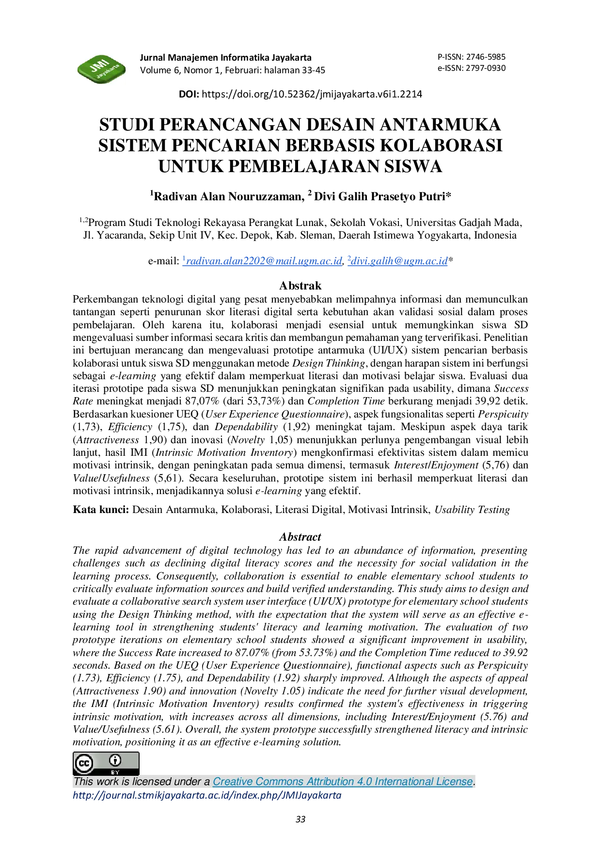 JURIS Studi Perancangan Desain Antarmuka Sistem Pencarian Berbasis Kolaborasi untuk Pembelajaran Siswa