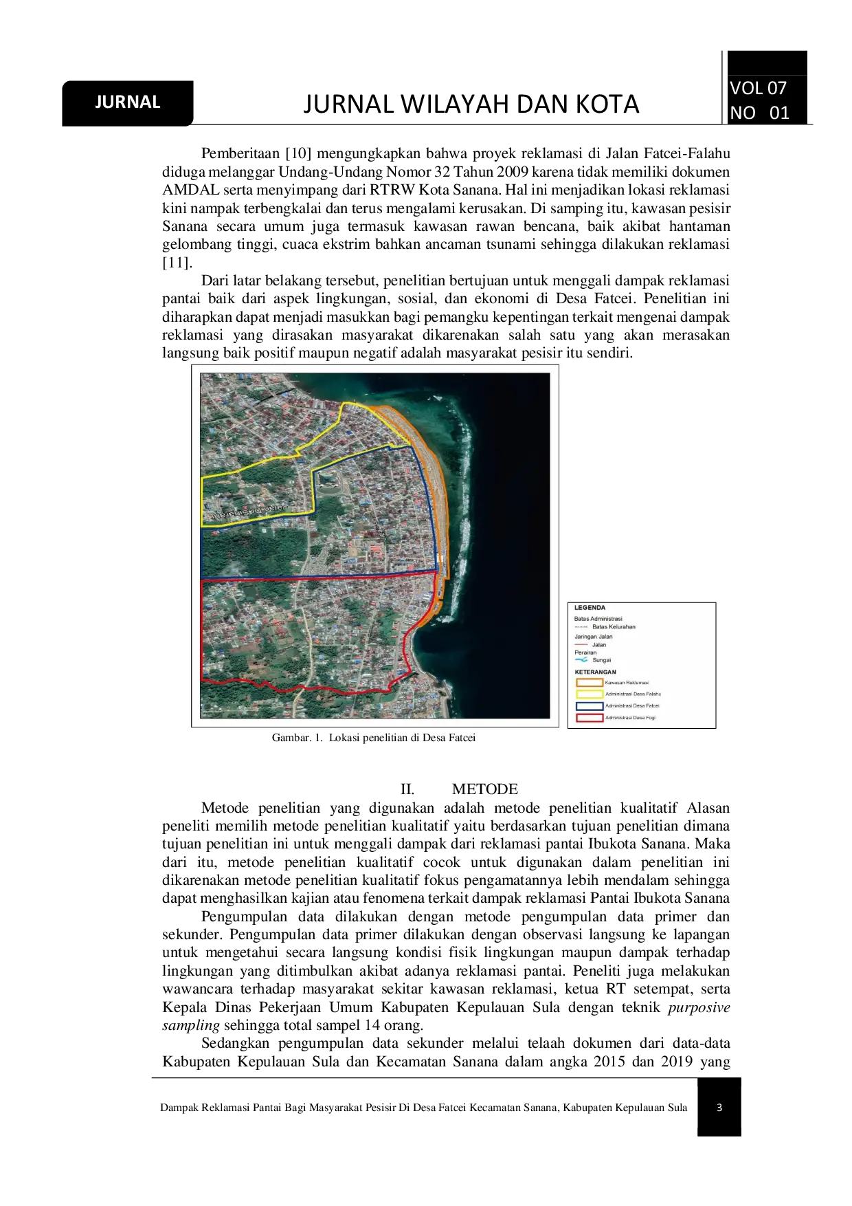 JURIS Dampak Reklamasi Pantai Bagi Masyarakat Pesisir di Desa Fatcei Kecamatan Sanana Kabupaten Kepulauan Sula