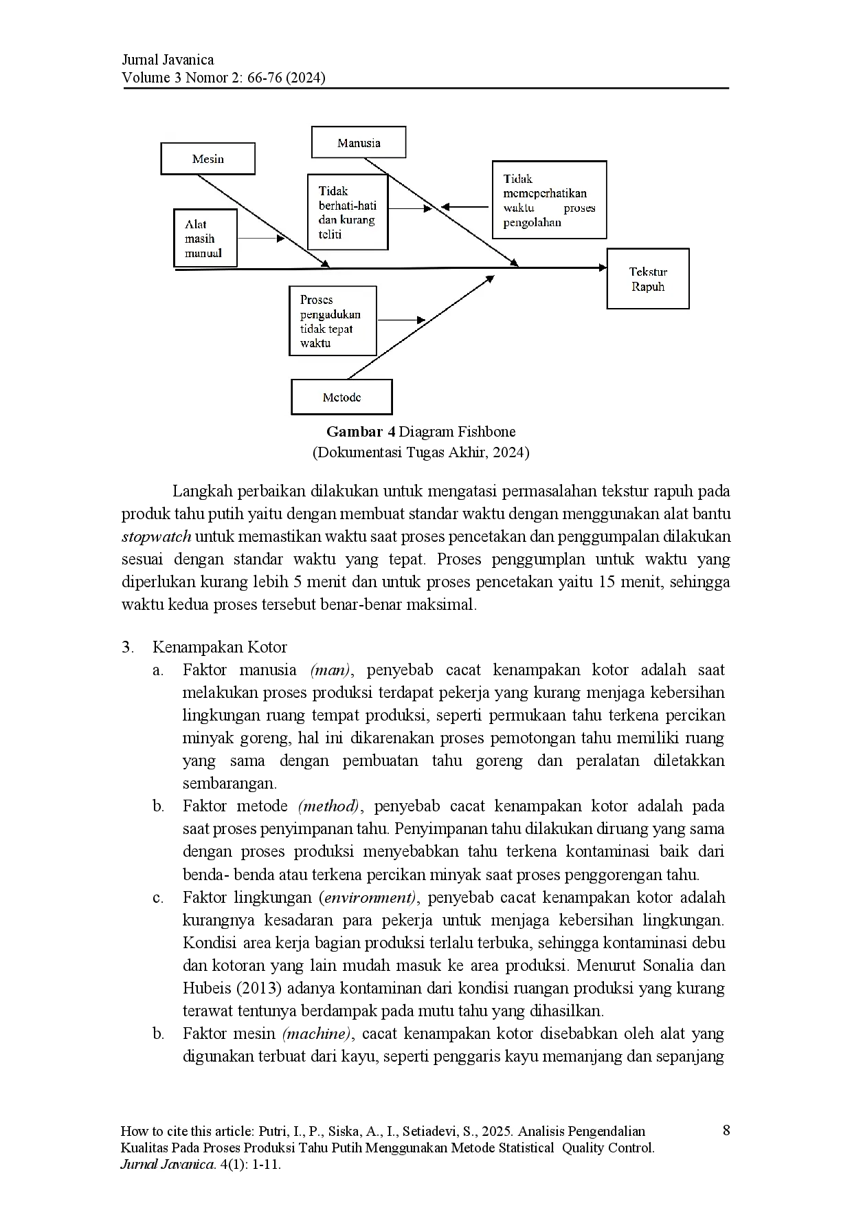 juris Analisis Pengendalian Kualitas Pada Proses Produksi Tahu Putih Menggunakan Metode Statistical Quality Control