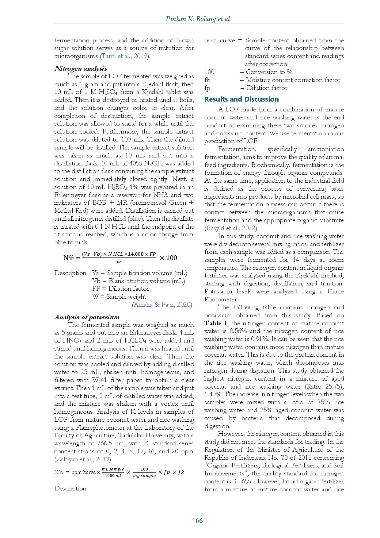 juris Analysis of Nitrogen and Potassium in Liquid Organic Fertilizer from Rice Washing and Mature Coconut Water
