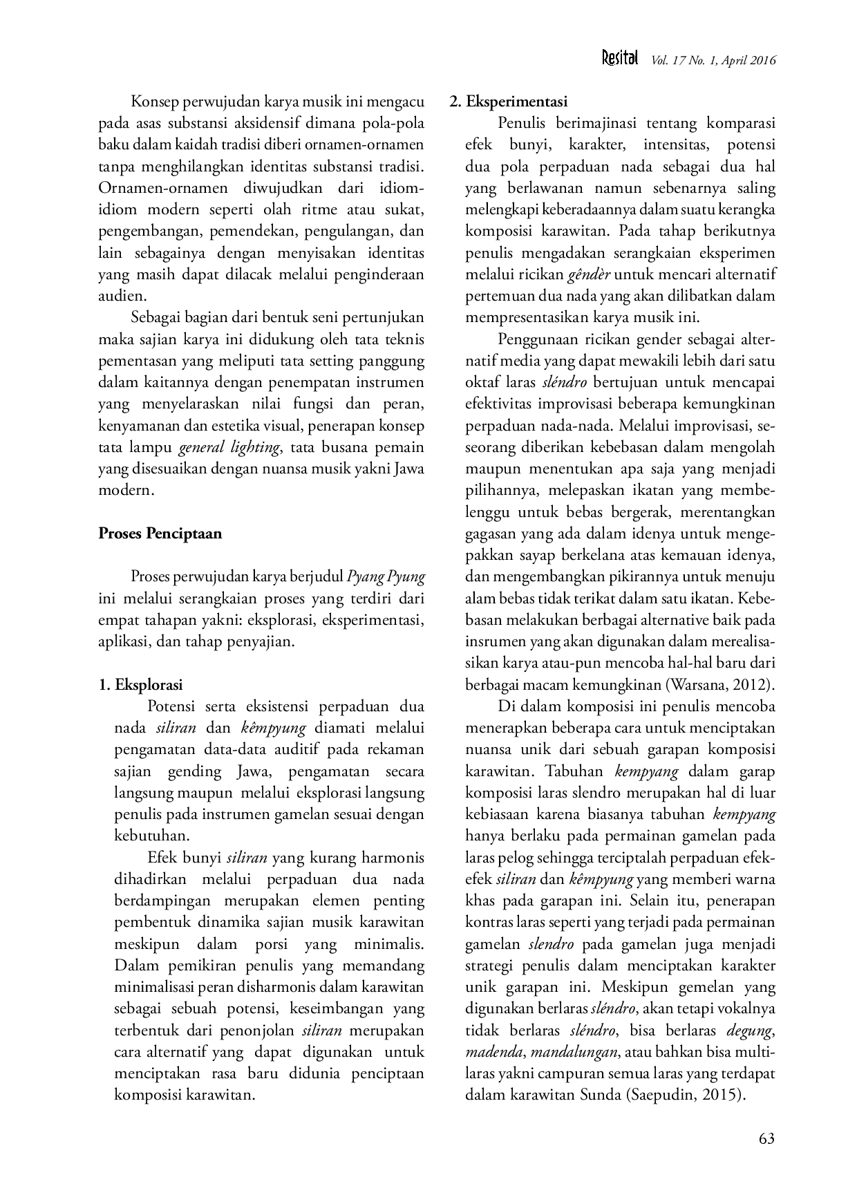 juris Pyang Pyung Sebuah Komposisi Karawitan